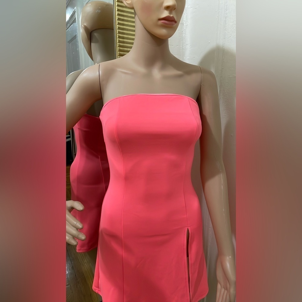 Miscreants Pink strapless mini dress